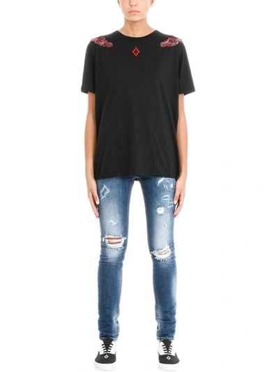 Shop Marcelo Burlon County Of Milan Pachu Black Cotton T-shirt