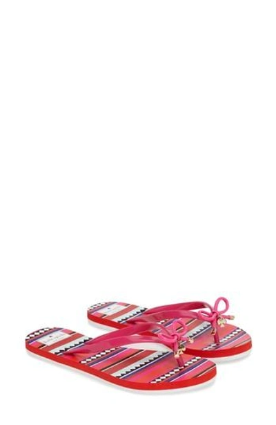 Shop Kate Spade 'nova' Flip Flop In Pink Oxaca Geometric Print
