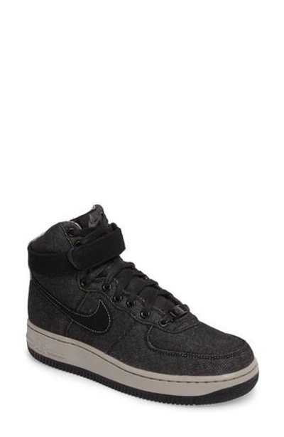 Shop Nike Women's  Air Force 1 High Top Se Sneaker In Black/ Dark Grey/ Cobblestone