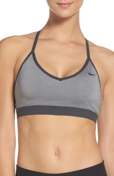 Shop Nike Pro Indy Modern Sports Bra In Cool Grey/ Grey/ Anthracite