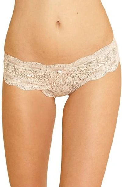 Shop Eberjey 'india' Lace Thong In Bare