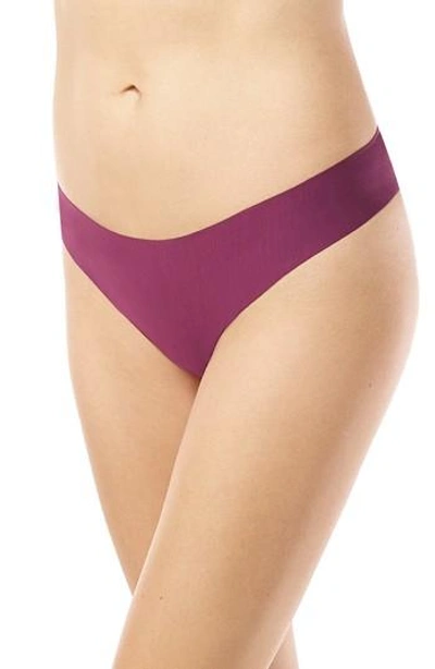 Shop Commando 'butter' Stretch Modal Thong In Pinot