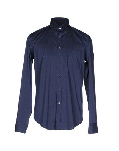 Shop Robert Friedman Striped Shirt In Dark Blue