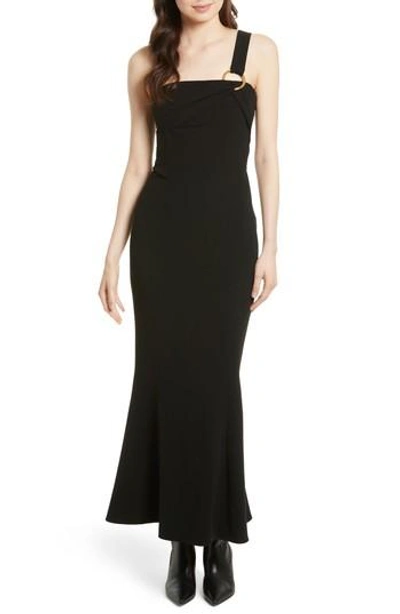 Shop Diane Von Furstenberg One-shoulder Gown In Black