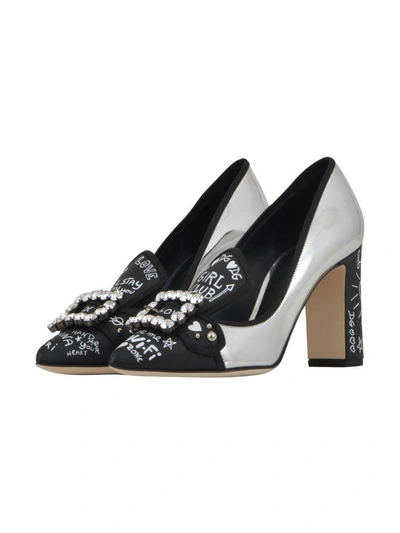 Shop Dolce & Gabbana 9cm Bellucci Pumps In Silver