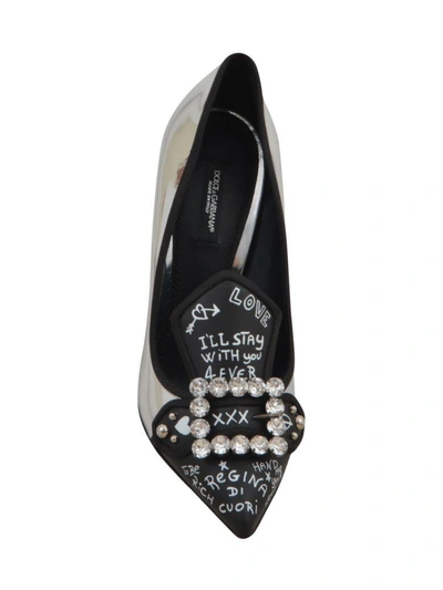 Shop Dolce & Gabbana 9cm Bellucci Pumps In Silver