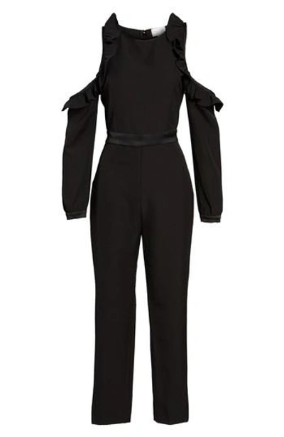 Shop Devlin Roseanne Ruffle Jumpsuit In Black