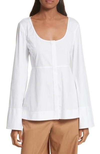 Shop Elizabeth And James Carlos Bell Sleeve Blouse In White