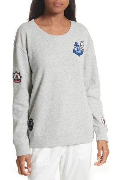 Shop Soft Joie Rikke B Applique Sweatshirt In Heather Grey