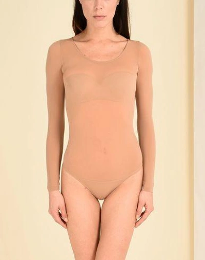 Shop Wolford Bodysuit In Pale Pink