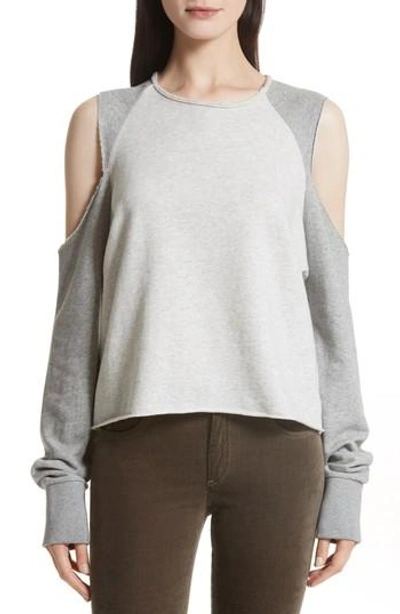 Shop Rag & Bone Standard Issue Cold Shoulder Sweatshirt In Heather Grey