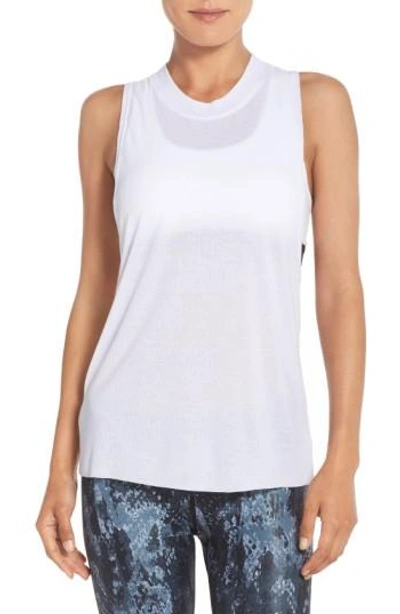 Shop Alo Yoga Heat Wave Ribbed Muscle Tee In White