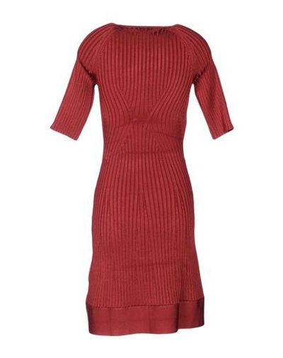 Shop Issa Short Dress In Maroon