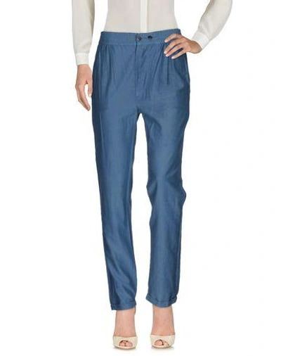 Shop Closed Casual Pants In Slate Blue