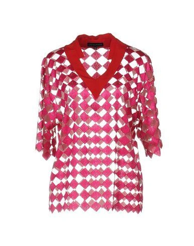 Shop Jonathan Saunders Patterned Shirts & Blouses In Fuchsia