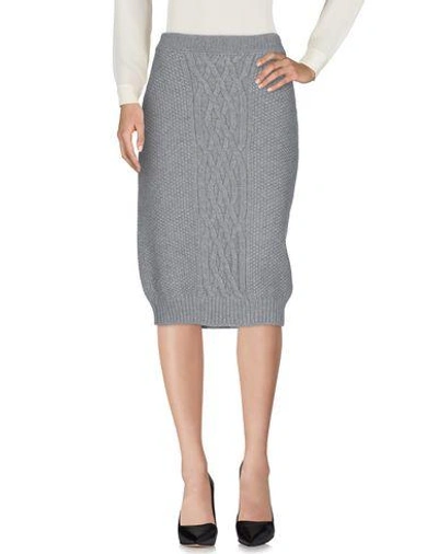 Shop Agnona Midi Skirts In Light Grey