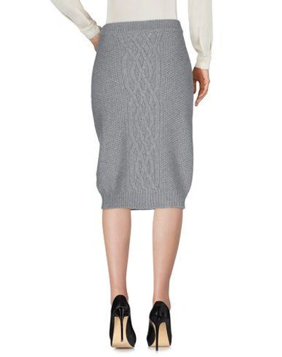 Shop Agnona Midi Skirts In Light Grey