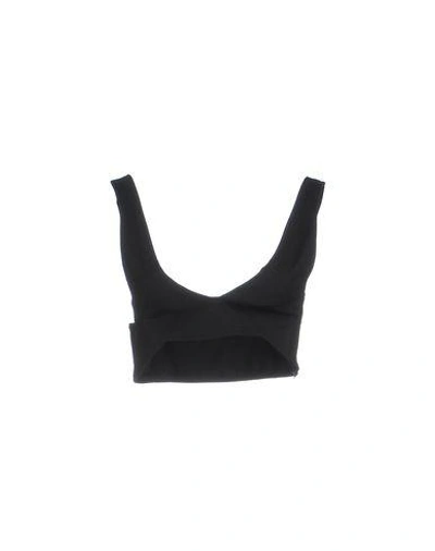 Shop Atlein Cropped Tops In Black