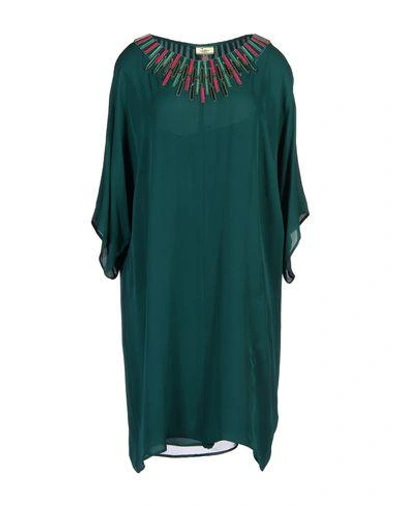 Shop Issa Short Dress In Deep Jade