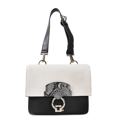 Furla Onyx, Petalo And Argilla Python Print Leather Scoop Small Shoulder Bag