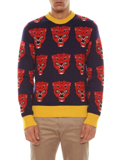 Shop Gucci Pull With Tigers In Multi