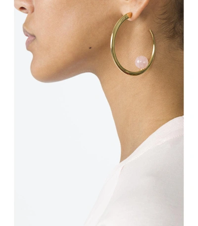 Shop Khiry Gold Sphere Detail Hoop Earrings