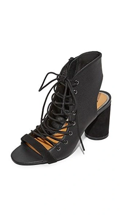 Shop Jaggar Twist Block Heel Sandals In Black