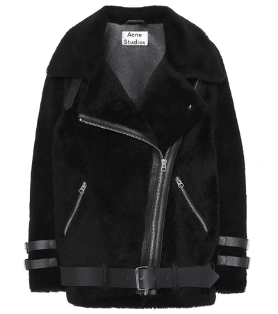 Shop Acne Studios Velocite Leather-trimmed Shearling Jacket