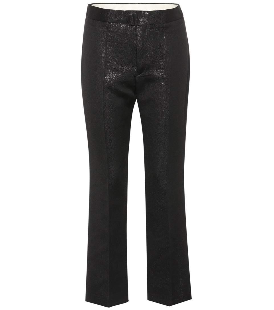 Isabel Marant Mateo Metallic Cropped Pants In Black | ModeSens