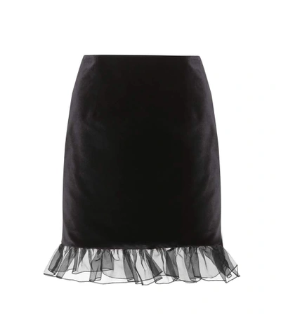 Shop Alexa Chung Velvet Miniskirt In Black