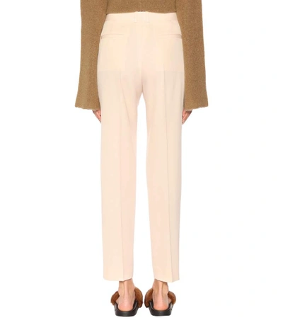 Shop Givenchy Wool High-rise Trousers In Powder