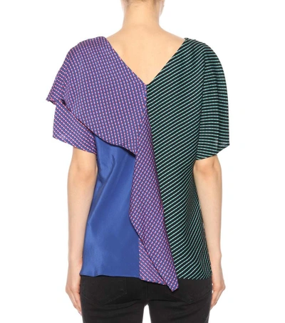 Shop Diane Von Furstenberg Printed Stretch-silk Top In Multicoloured