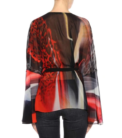 Shop Roberto Cavalli Printed Silk Blouse In Multicoloured