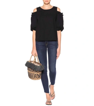 Shop Velvet Darvine Cotton Top In Black