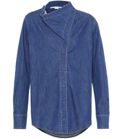 Shop Stella Mccartney Cotton Denim Shirt In Blue
