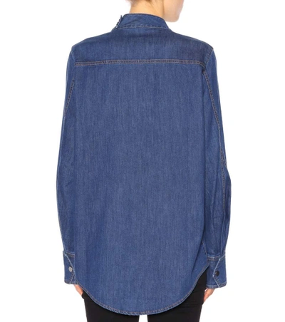 Shop Stella Mccartney Cotton Denim Shirt In Blue