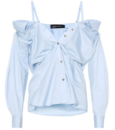 Shop Anna October Cotton Blouse In Blue