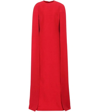 Shop Valentino Wool And Silk Dress In Red