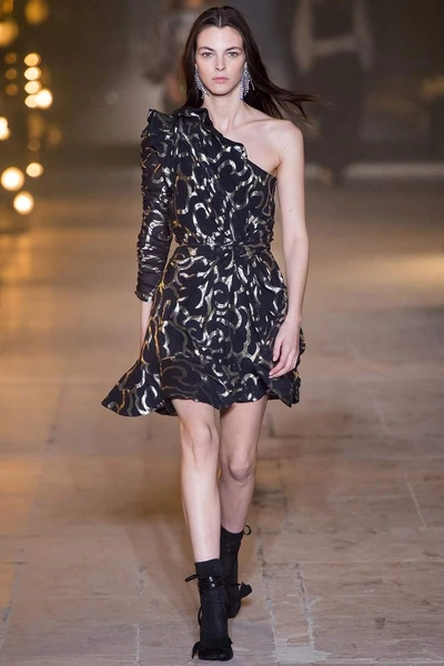 Shop Isabel Marant Clary Asymmetric Dress In Llack