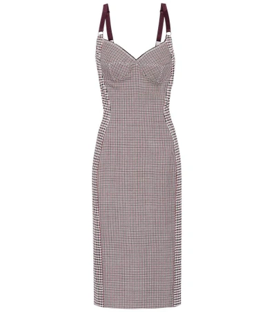 Stella Mccartney Wool Checked Bustier Dress In Burgundy | ModeSens