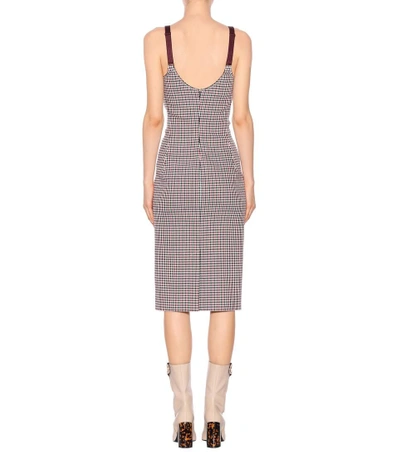 Shop Stella Mccartney Houndstooth Wool Dress In Red