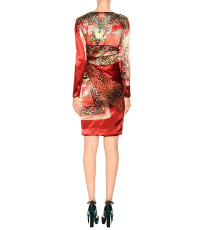 Shop Etro Printed Silk-blend Dress In Multicoloured