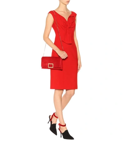 Shop Oscar De La Renta Wool-blend Sheath Dress In Red