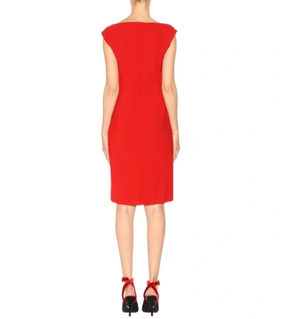 Shop Oscar De La Renta Wool-blend Sheath Dress In Red