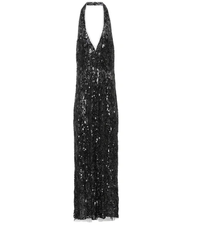 Shop Dries Van Noten Sequin-embellished Dress In Black