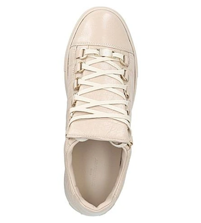 Shop Balenciaga Arena Leather Trainers In Nude