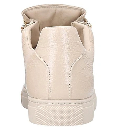 Shop Balenciaga Arena Leather Trainers In Nude