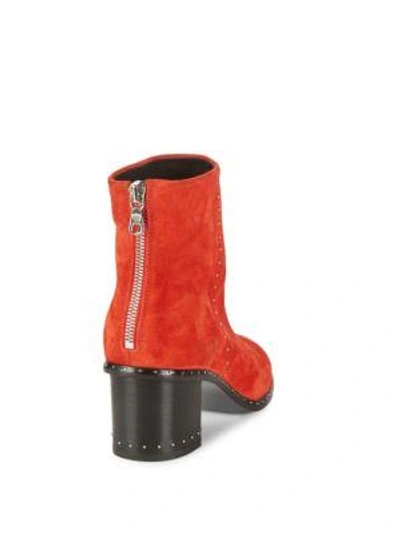 Shop Rag & Bone Nefer Studded Suede Booties In Red