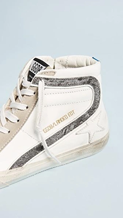 Shop Golden Goose Slide Sneakers In White/grey