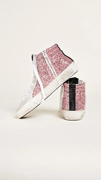 Shop Golden Goose Slide Sneakers In Pink/ice/white/silver